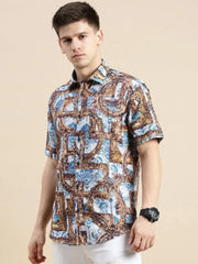 Men Multi Graphics Casual Shirt-GALAXY-1660-Multi