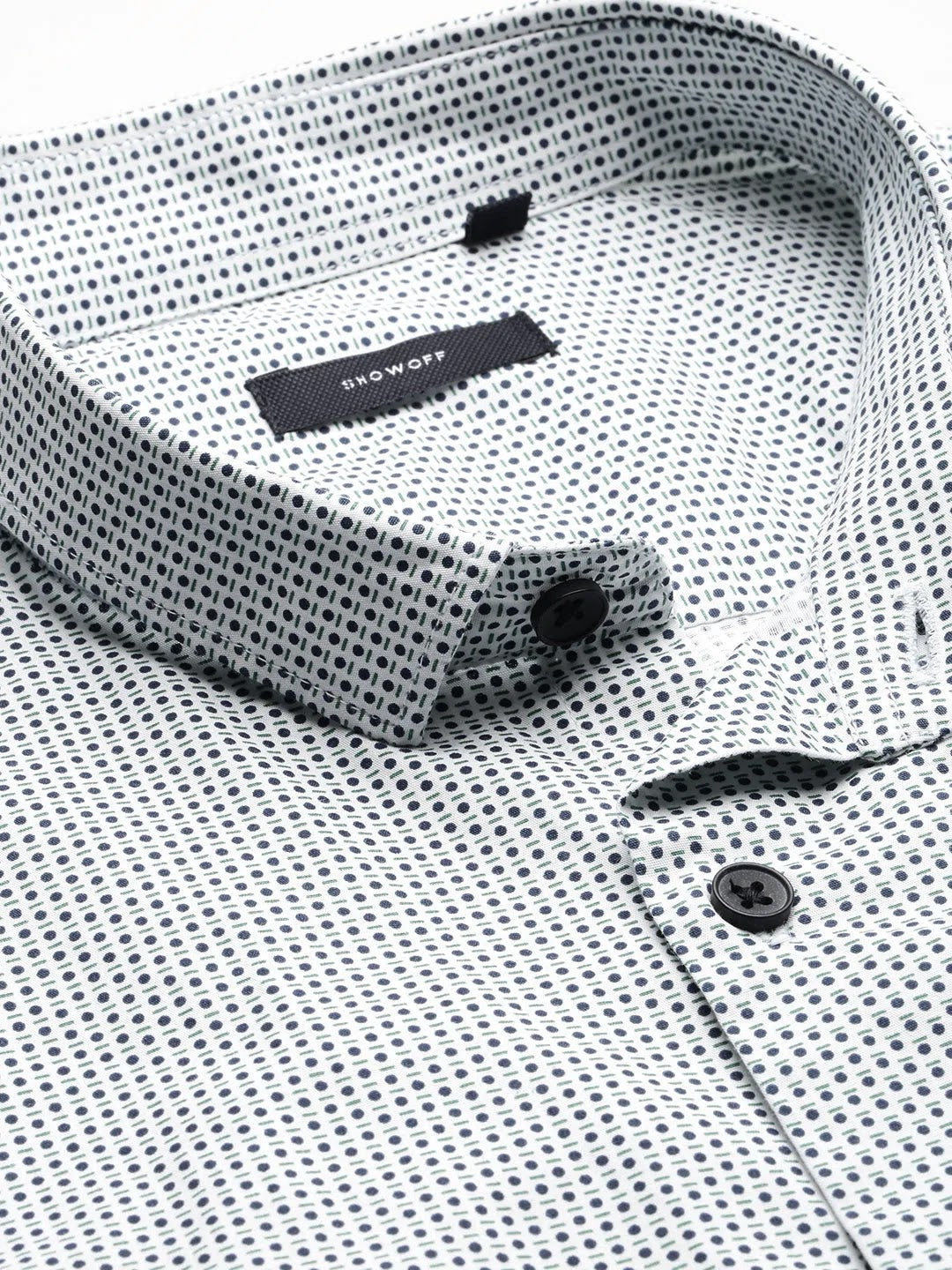 Charming White Printed Mens Shirt - Casual Cotton Shirt | DesiQlo