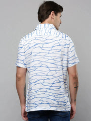 Men White Printed Casual Shirt-RESORTPRINT-5296-White