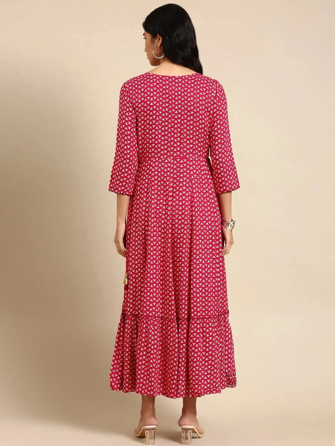 Purple Printed Anarkali Kurti - Cotton Anarkali Dress for Women