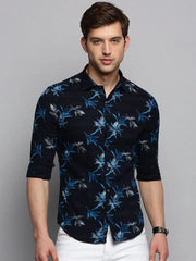 Men Navy Printed Casual Shirt-JUPITERPRINT-3402-Navyblue