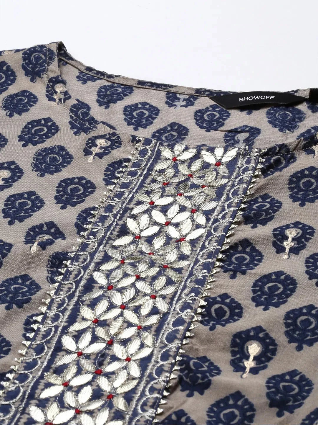 Teal Ethnic Motifs Kurta Set | Women's Indian Kurta Sets