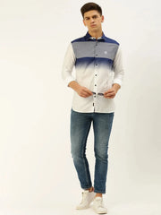 Men White Printed Casual Shirt-QUINN-3598-White