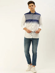 Men White Printed Casual Shirt-QUINN-3598-White