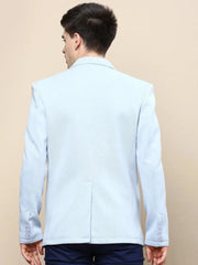Men Blue Solid Casual Blazers-AR-42-Blue