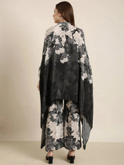 Women Charcoal Printed Top & Trousers Set-DW-5748-Charcoal