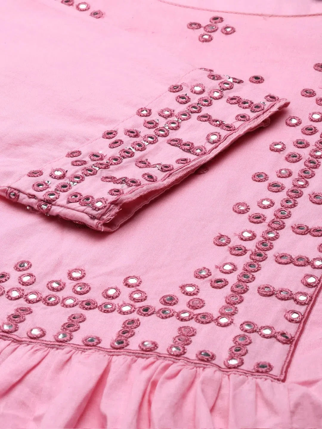 Pink Solid Cotton Women's Kurta Set | Indian Designer Kurta Sets