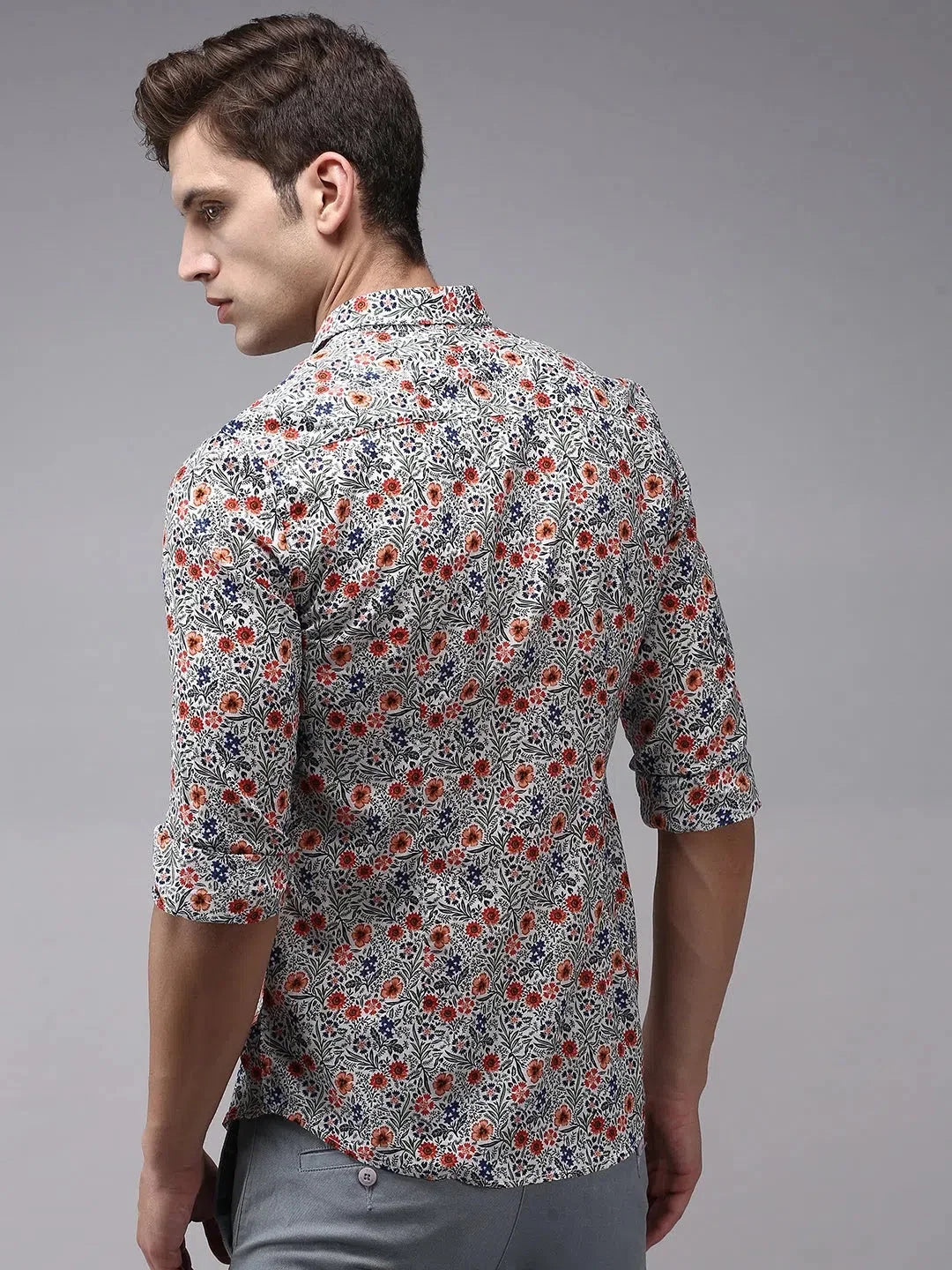 Vibrant White Printed Mens Shirt - Cotton Casual Shirt | DesiQlo