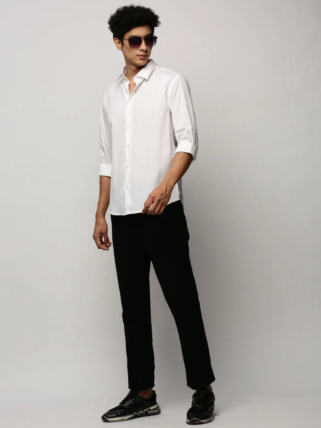 Men's White Solid Cotton Shirt - Stylish Mens Shirt