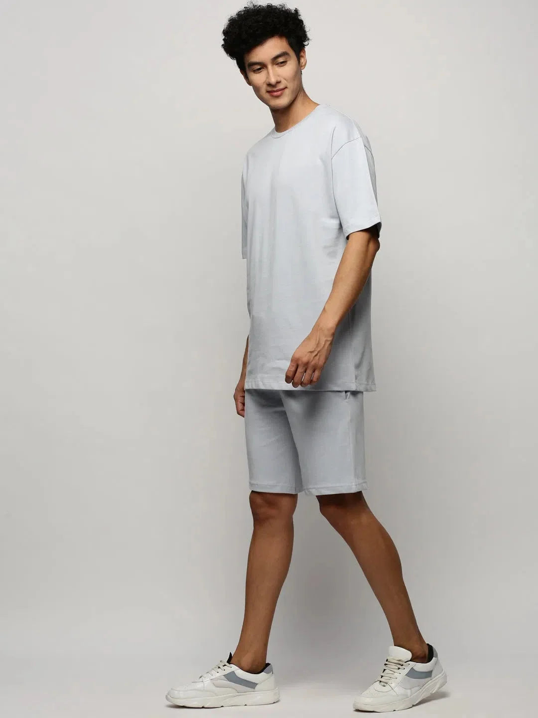 Men's Blue Solid Co ord Set | Casual Cotton Two Piece Sets Men