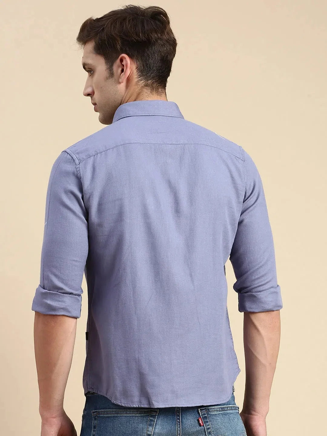Blue Solid Cotton Mens Shirt | Classic Formal Shirts