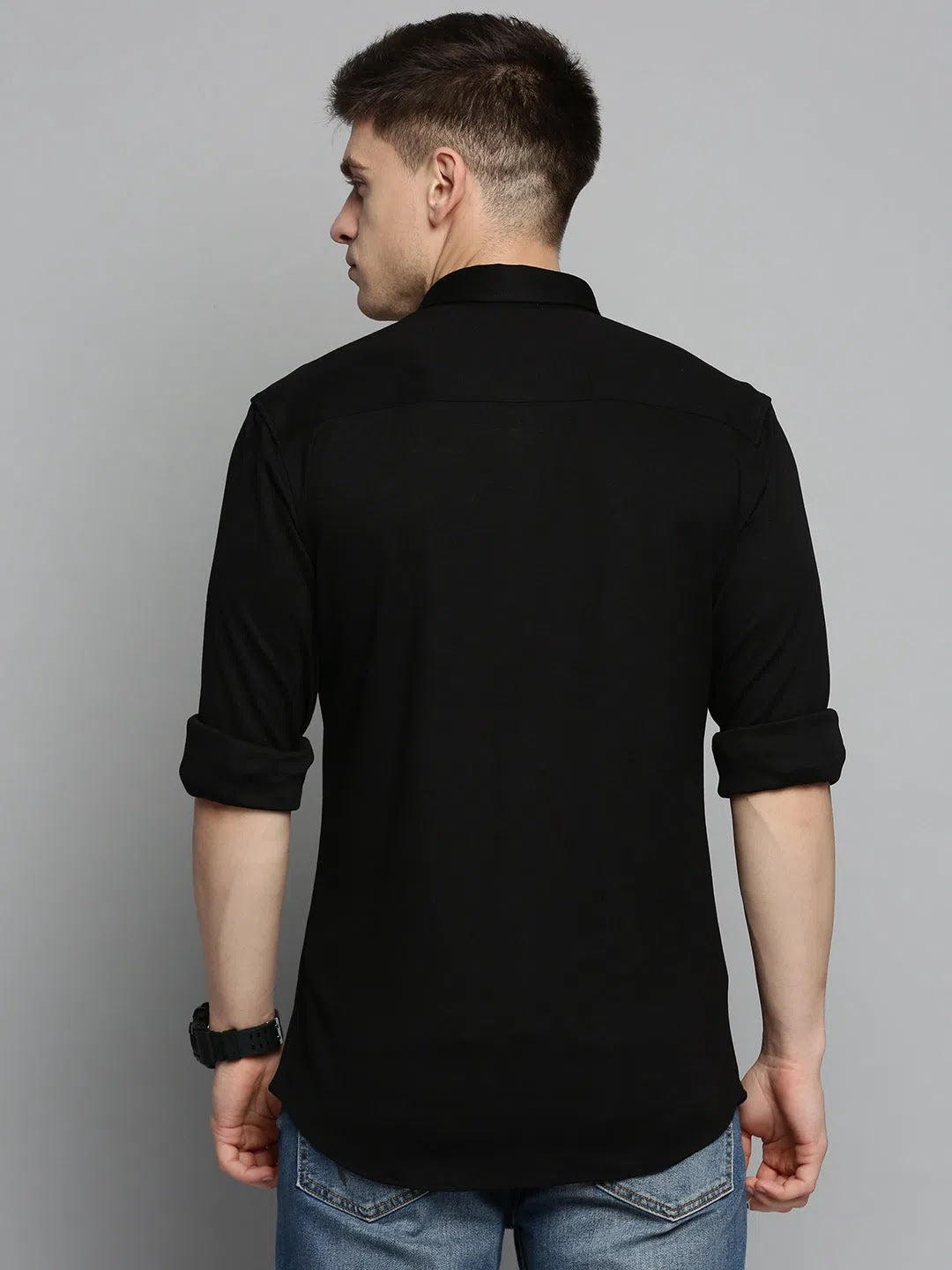 Trending Black Solid Mens Shirt - DesiQlo Cotton Casual Shirt