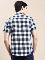 Men White Checked Casual Shirt-WILLACHECKS-98-White