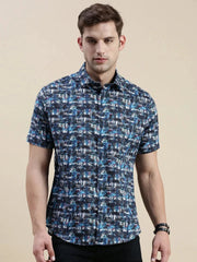 Men Multi Graphics Casual Shirt-GALAXY-1657-Multi