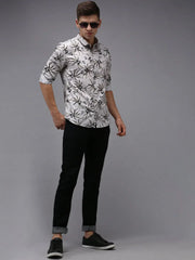 Men Grey Printed Casual Shirt-PARKERPRINT-1549-Grey