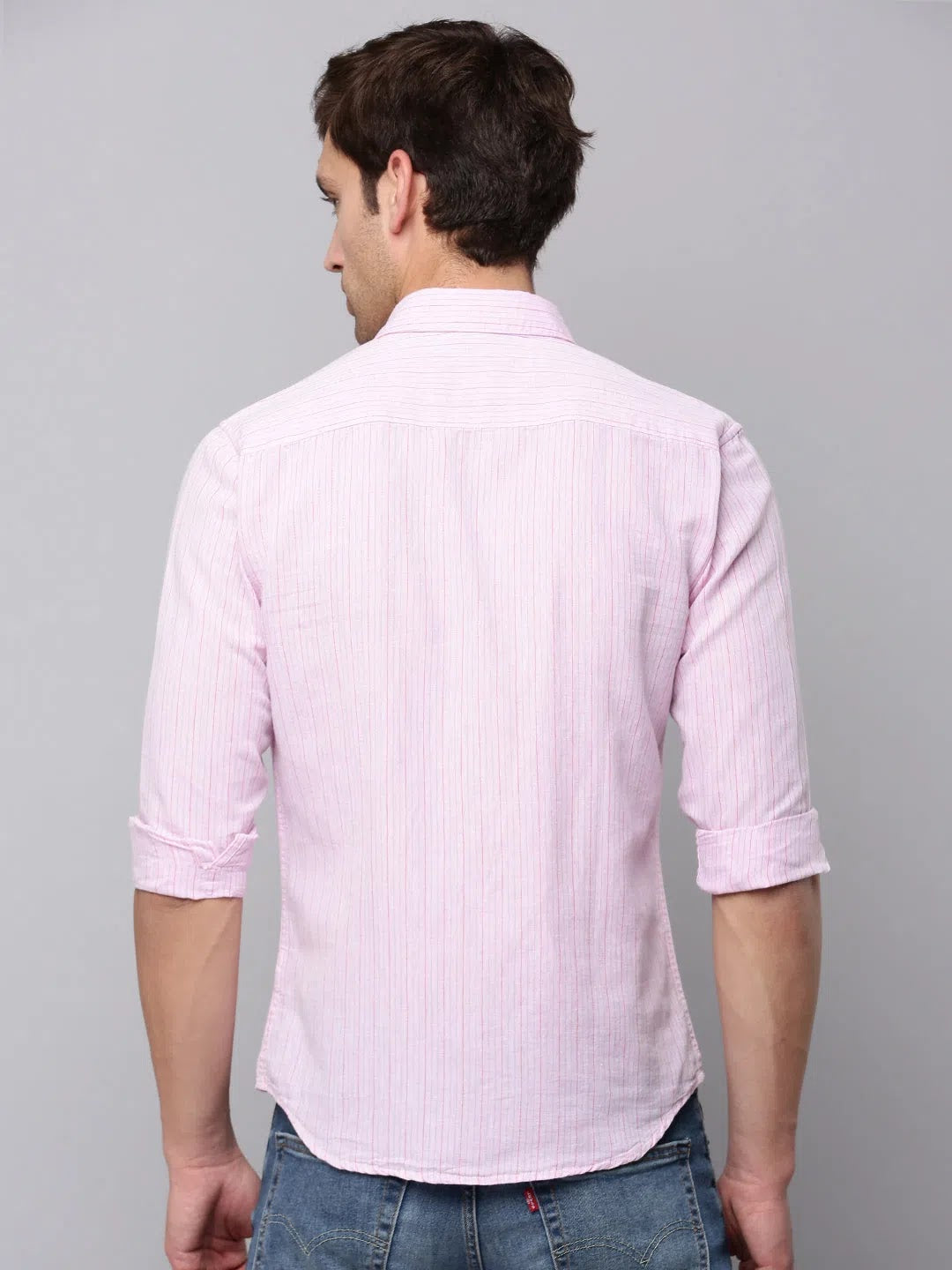 Pink Striped Mens Shirt - Casual Cotton Shirt | DesiQlo