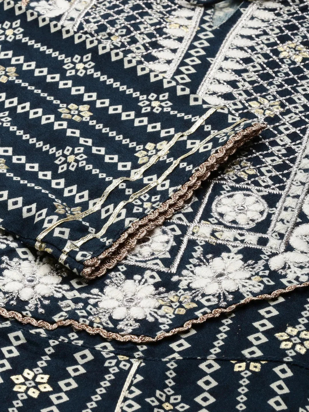 Teal Bandhini Cotton Kurta Set for Women | Indian Kurta Sets