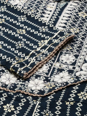 Women's Teal Printed Kurta Set-BCK-1597-Teal