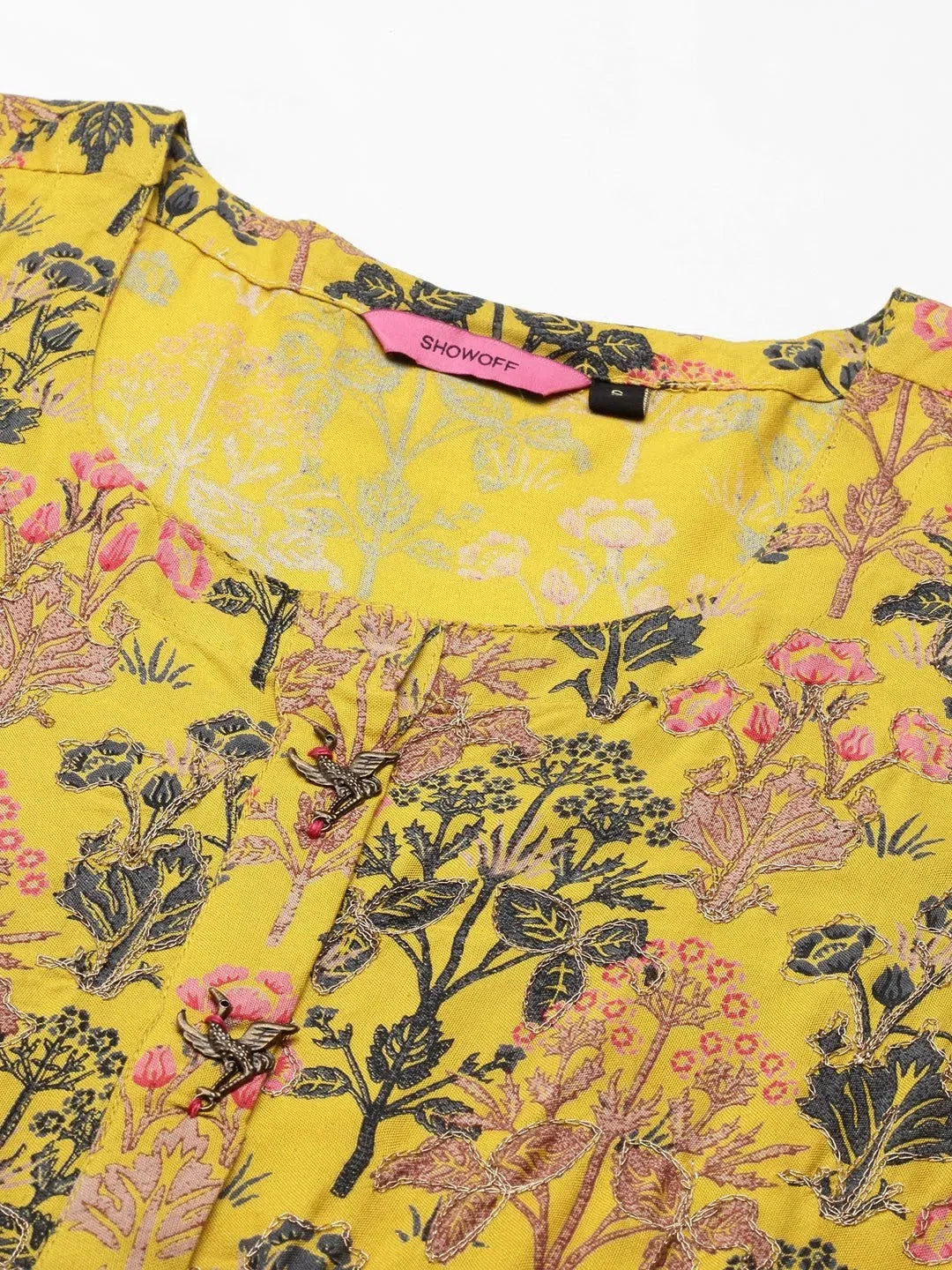 Yellow Embellished Anarkali Kurta | Women's Anarkali Gown