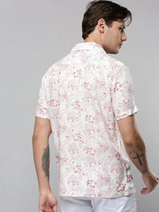 Men White Printed Casual Shirt-RESORTPRINT-5291-White