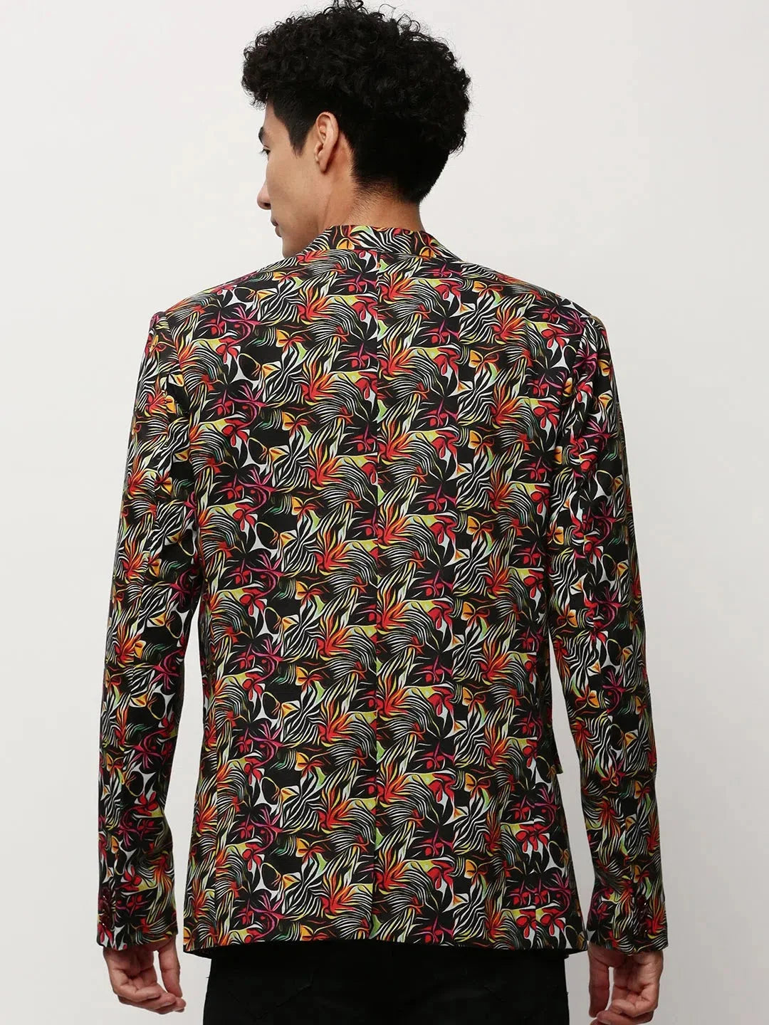 Black Printed Casual Blazers for Men | Indian Nehru Jackets