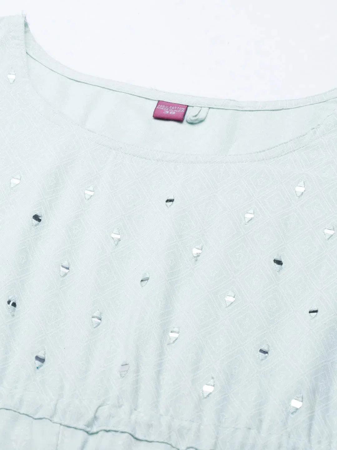 Green Printed Anarkali Kurti | Cotton Anarkali Dress for Women