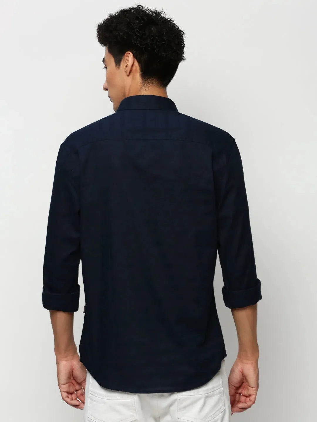 Navy Striped Mens Shirt - DesiQlo Cotton Casual Shirts