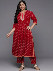 Women Floral Printed Pleated Kurta with Trousers-AP-AHKUPT-COMBO-1013