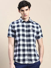 Men White Checked Casual Shirt-WILLACHECKS-98-White