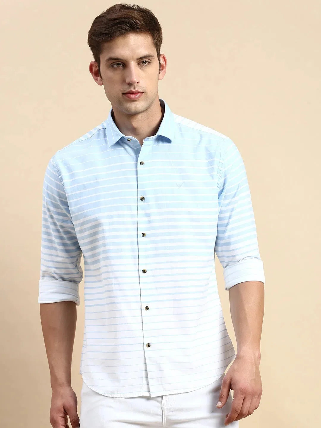Men Blue Striped Casual Shirt-PACIFICSTRIPE-4945-Blue