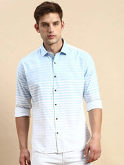 Men Blue Striped Casual Shirt-PACIFICSTRIPE-4945-Blue