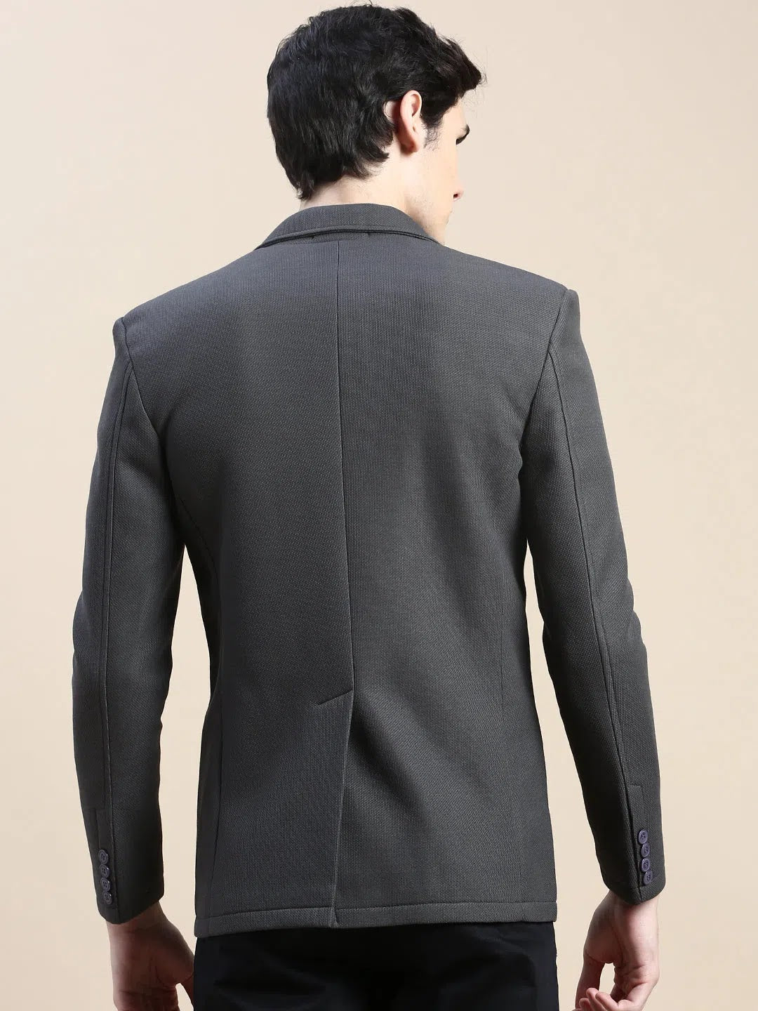 Grey Cotton Nehru Jacket for Men - Solid Casual Blazer