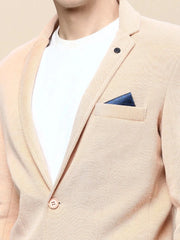 Men Peach Solid Casual Blazers-AR-43-Peach