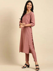 Women's Mauve Embroidered Kurta SetKC-884-Mauve