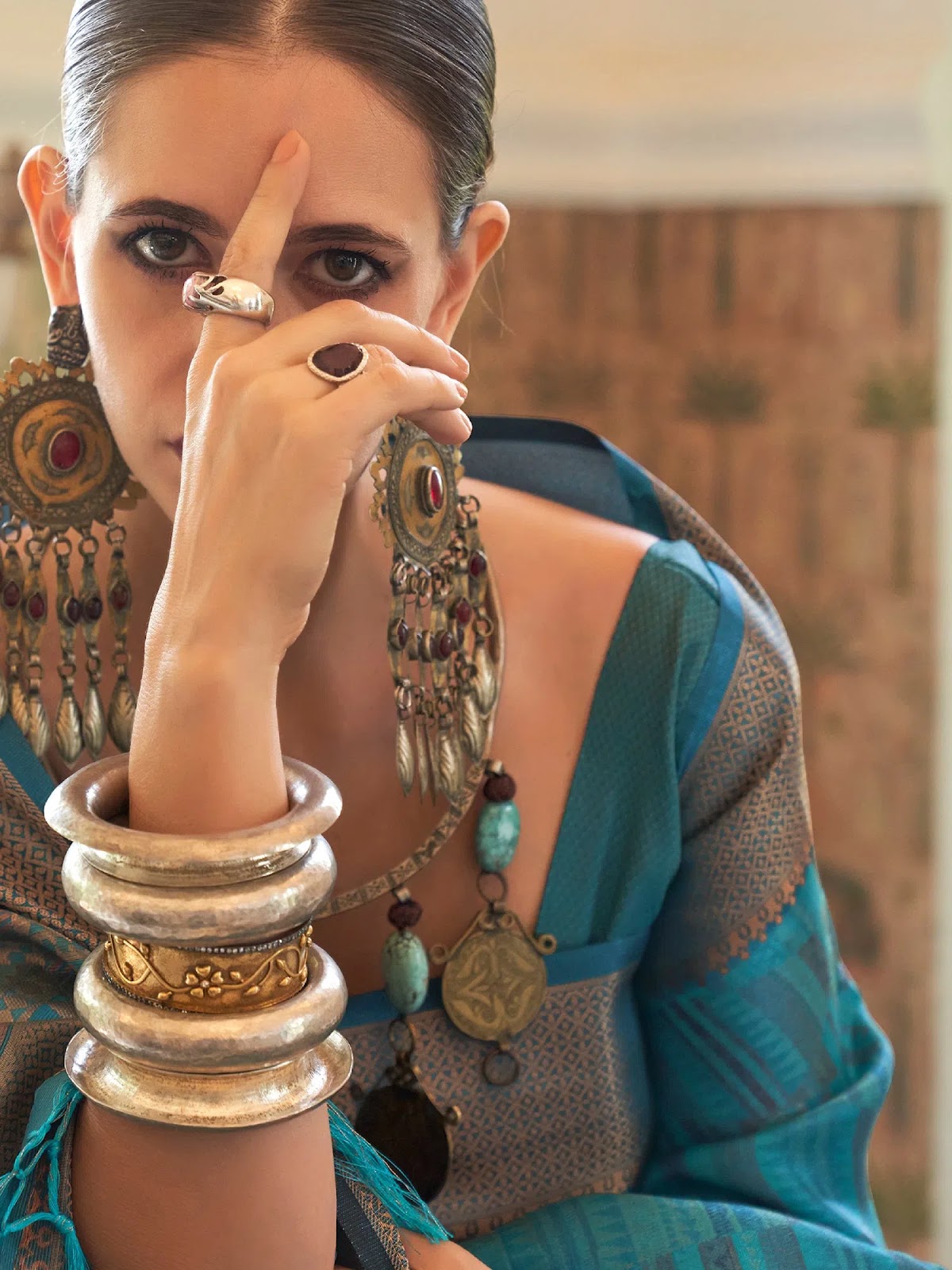 Blue Organza Saree | Indian Sari & Woven Design