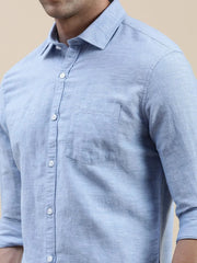 Men Blue Solid Casual Shirt-SWALLOW-1766-Blue
