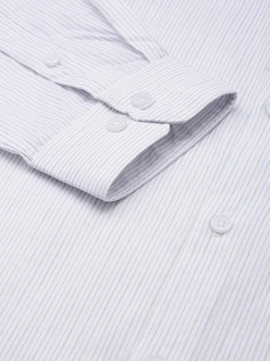 White Striped Formal Shirts for Men - Cotton Shirt | DesiQlo