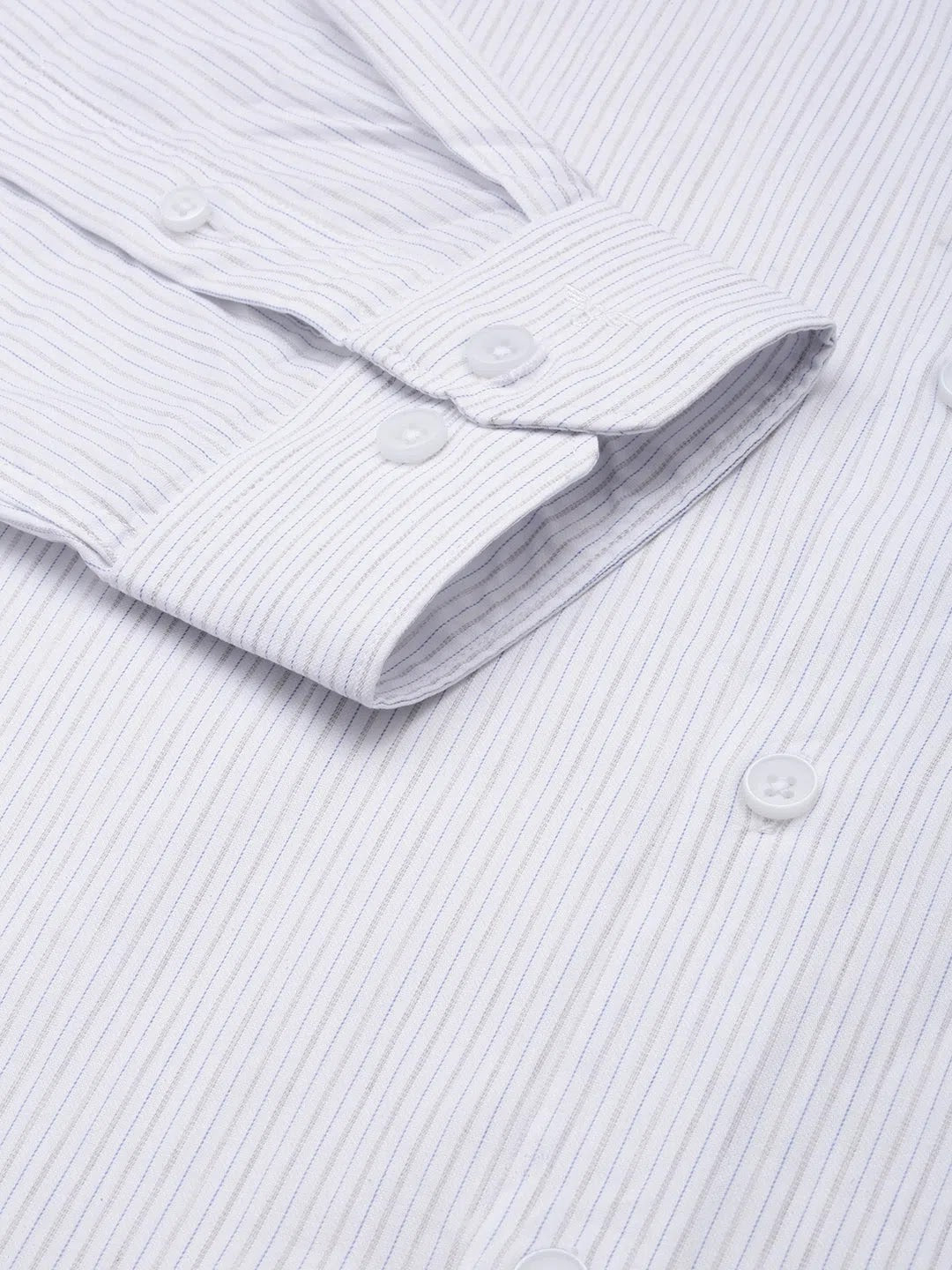White Striped Formal Shirts for Men - Cotton Shirt | DesiQlo