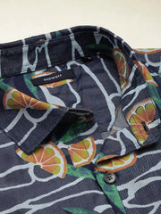 Men Navy Printed Casual Shirt-JUPITERPRINT-3391-Navyblue