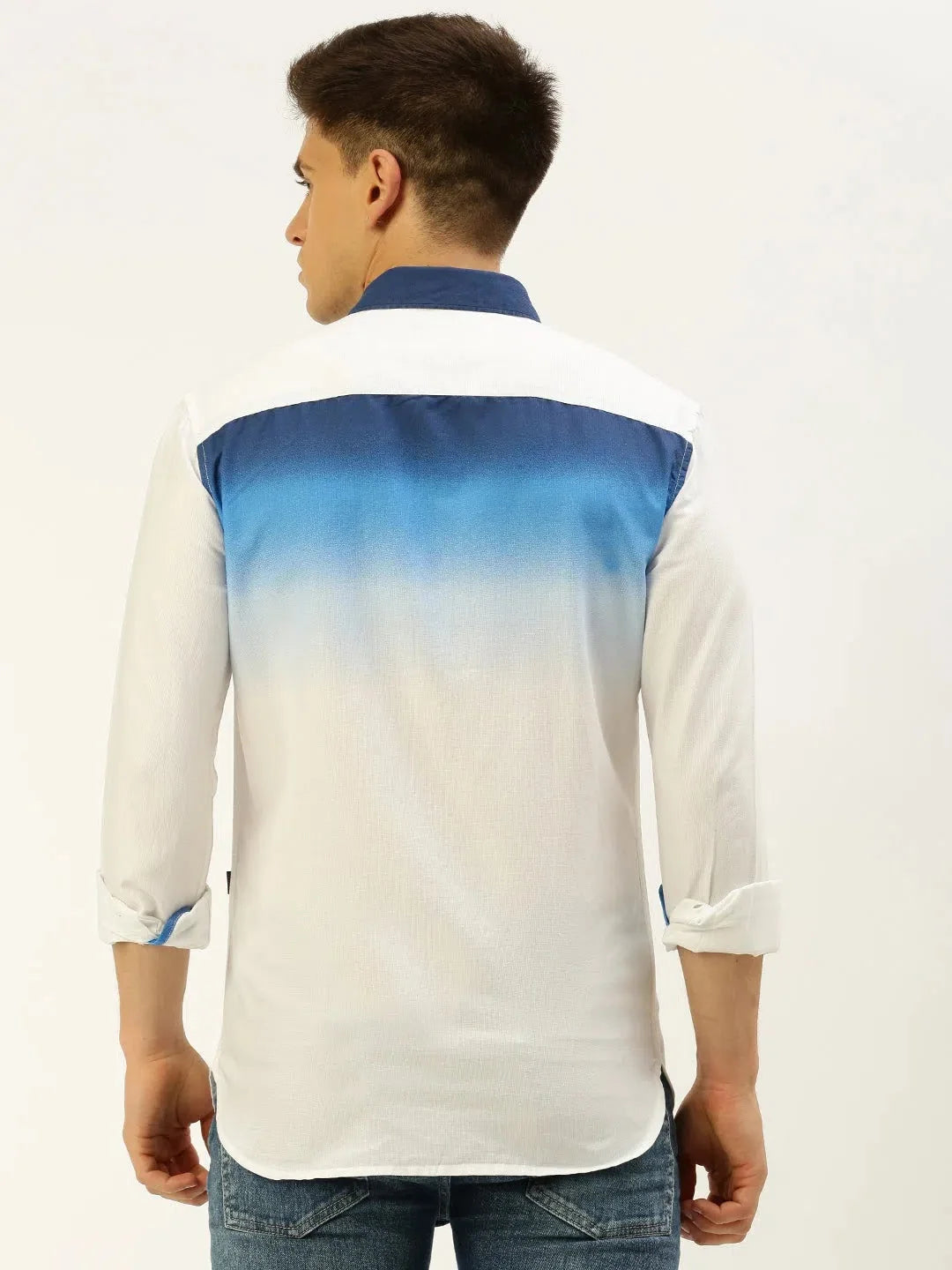 Men's White Printed Cotton Shirt | Casual Printed Shirts