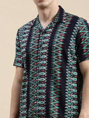 Men Black Printed Casual Co ord Set-BLACKBERRY-1689-Black