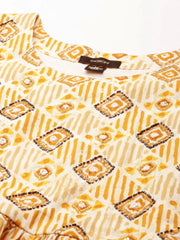 Women's Yellow Printed Kurta SetKC-1005-Yellow