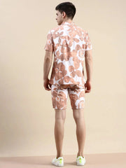 Men Peach Printed Casual Co ord Set-BLACKBERRY-1677-Peach