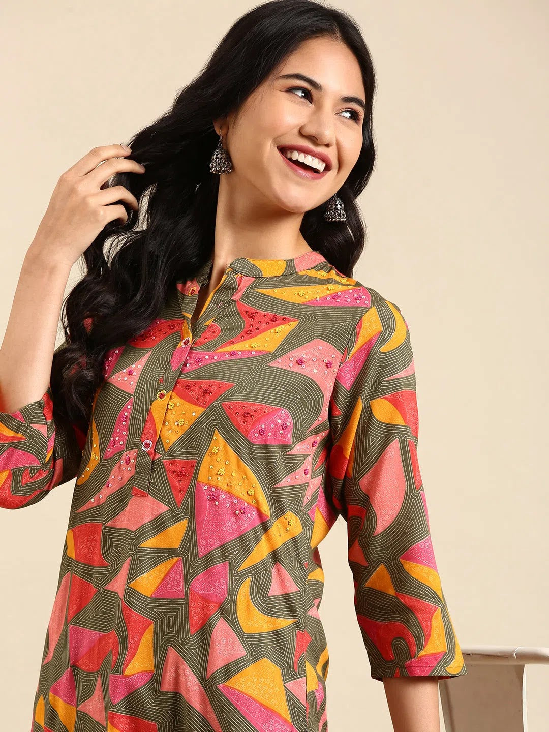 Multi Printed Cotton Kurta | Women's Indian Kurtis Collection