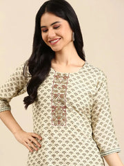 Women's Green Printed Kurta SetKC-3365-Green