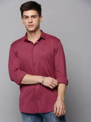 Men Pink Solid Casual Shirt-CARLOKNITS-3226-Pink