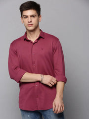 Men Pink Solid Casual Shirt-CARLOKNITS-3226-Pink