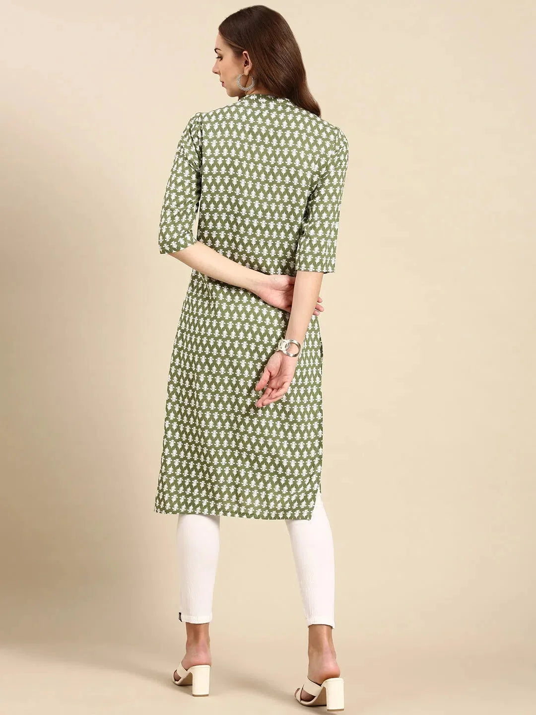 Green Printed Cotton Kurta | Trendy Indian Kurta for Women