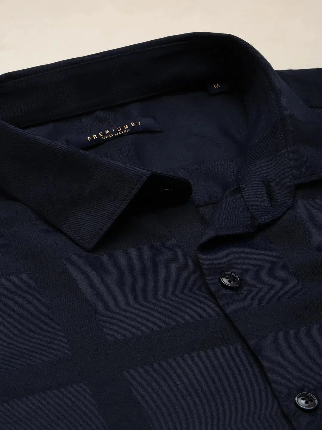 Navy Blue Solid Cotton Mens Shirt | DesiQlo Formal Shirt