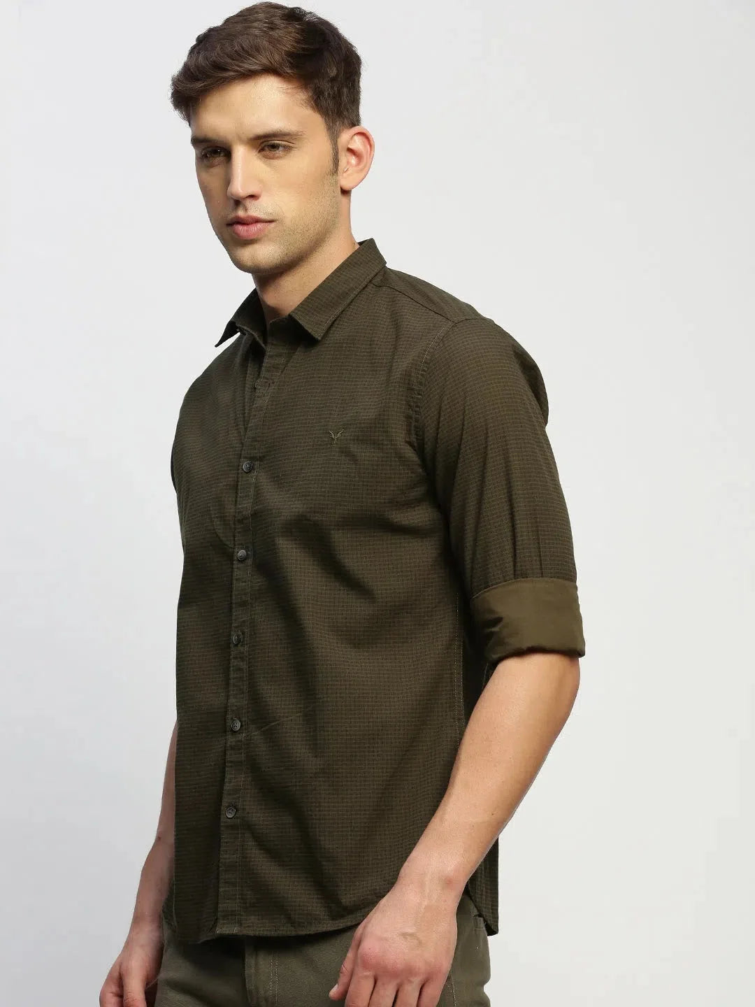 DesiQlo Men's Green Striped Cotton Shirt - Stylish Mens Shirt